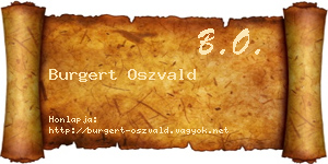 Burgert Oszvald névjegykártya